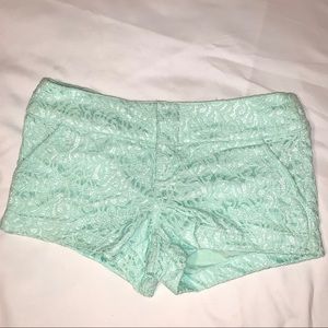 Laced Mint Low Rise Shorts